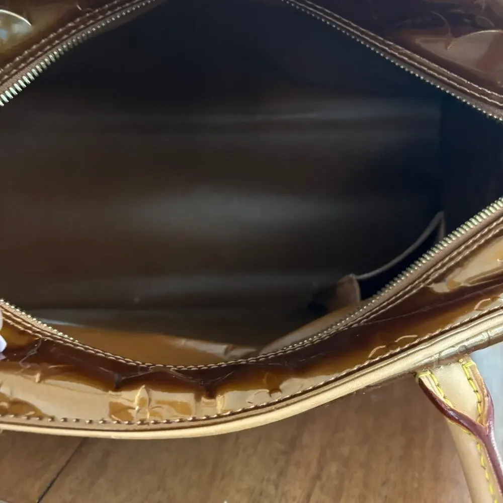 Authentic Louis Vuitton Handbag Tompkins Square Bronze Monogram Vernis Vintage
